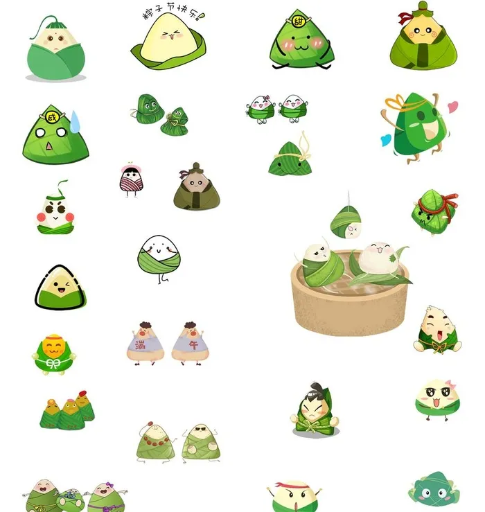 卡通粽子图片(1476x1608)psd模版下载