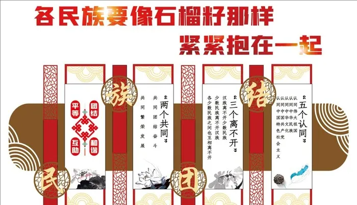 民族团结图片(14173x8555)psd模版下载