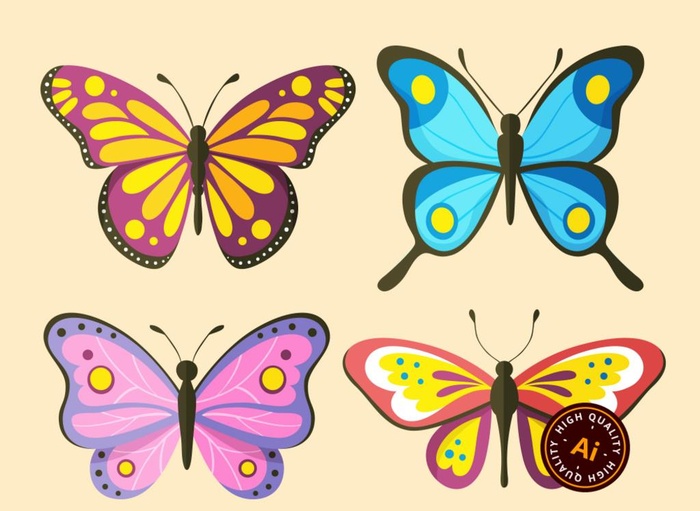 花蝴蝶矢量素材图片