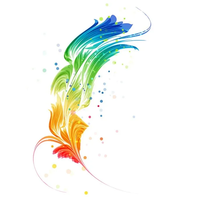 炫彩抽象羽毛图片ai矢量模版下载
