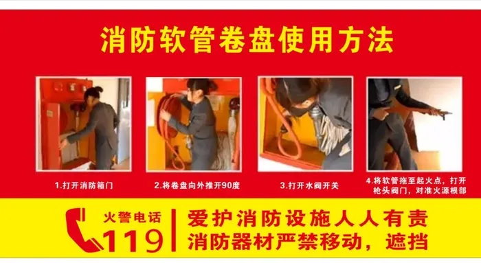 消防软管卷盘使用方法图片cdr矢量模版下载