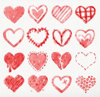 手绘爱心彩绘爱心图片