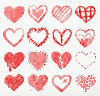 手绘爱心彩绘爱心图片