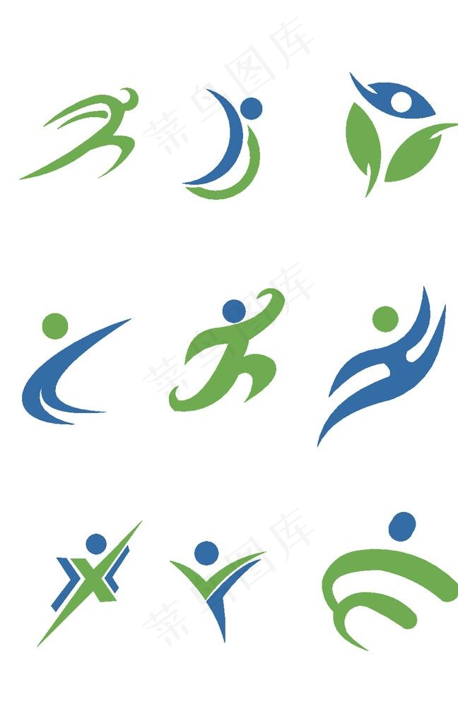 简约运动图标图片ai矢量模版下载