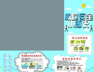 校园安全小知识异形墙展板图片