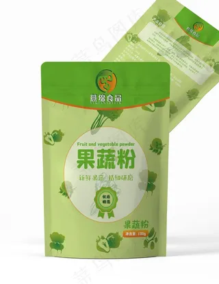 包装袋样机 果蔬粉包装袋效果图图片