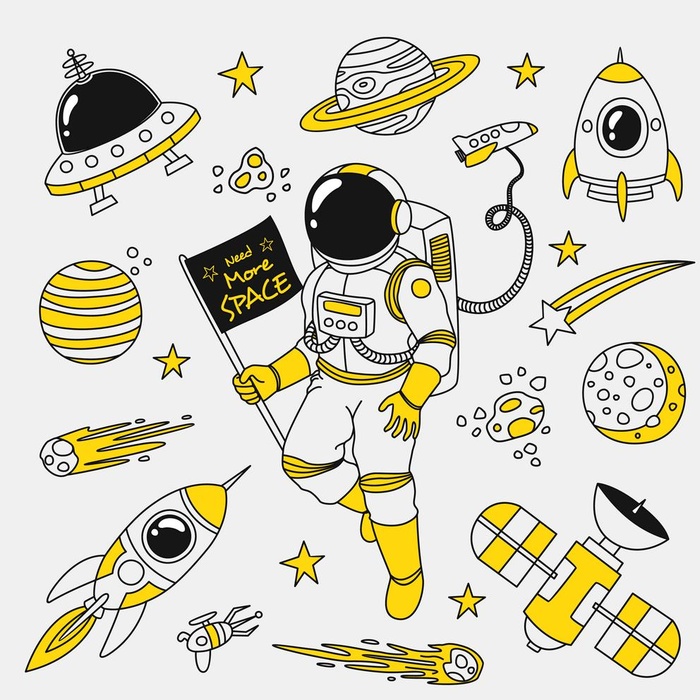手绘宇航员图片