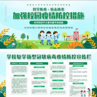 加强校园疫情防控措施宣传栏展板图片