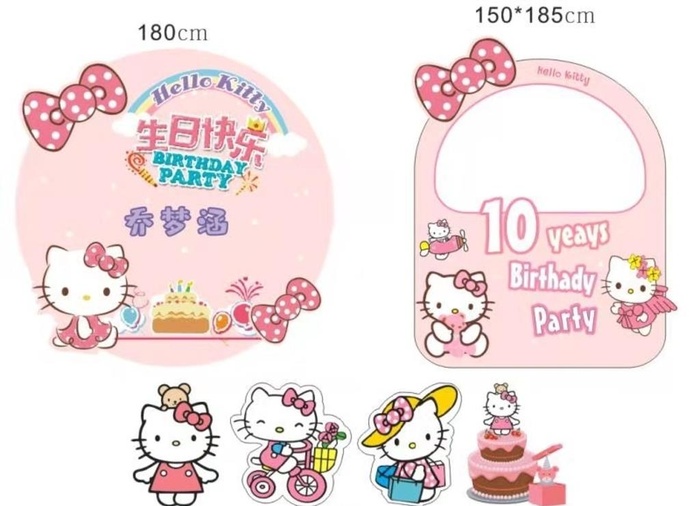 KT猫生日背景板图片