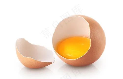 打开的鸡蛋特写图片