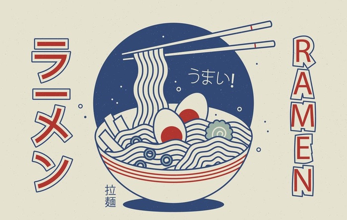 日式拉面图片ai矢量模版下载