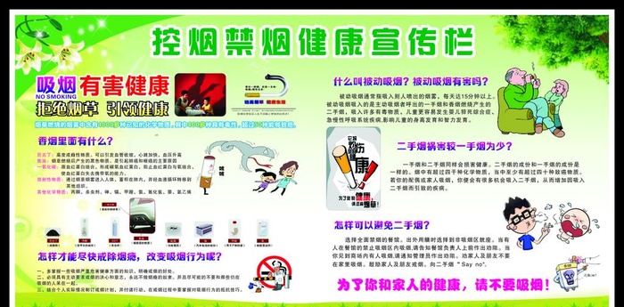 控烟宣传栏图片cdr矢量模版下载