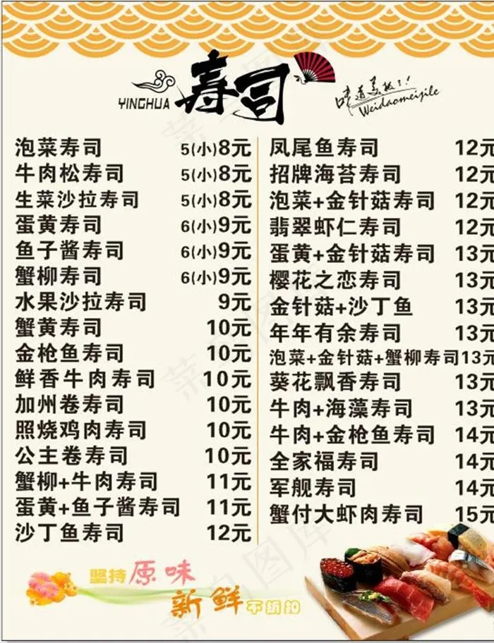 寿司图片cdr矢量模版下载