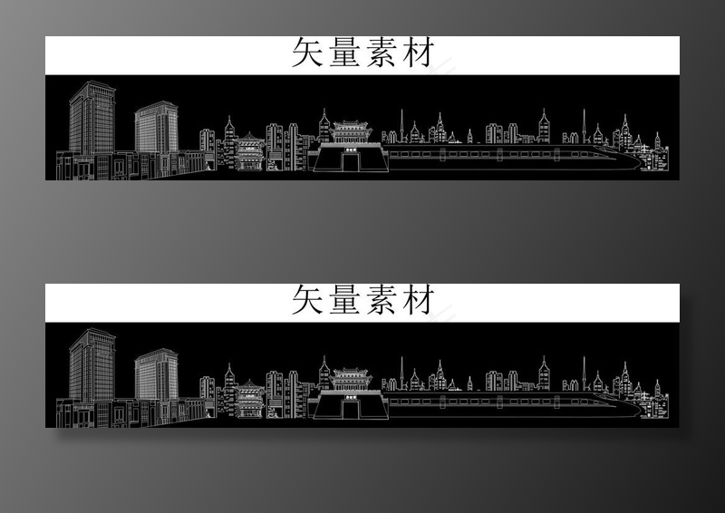 开封府线条图图片cdr矢量模版下载