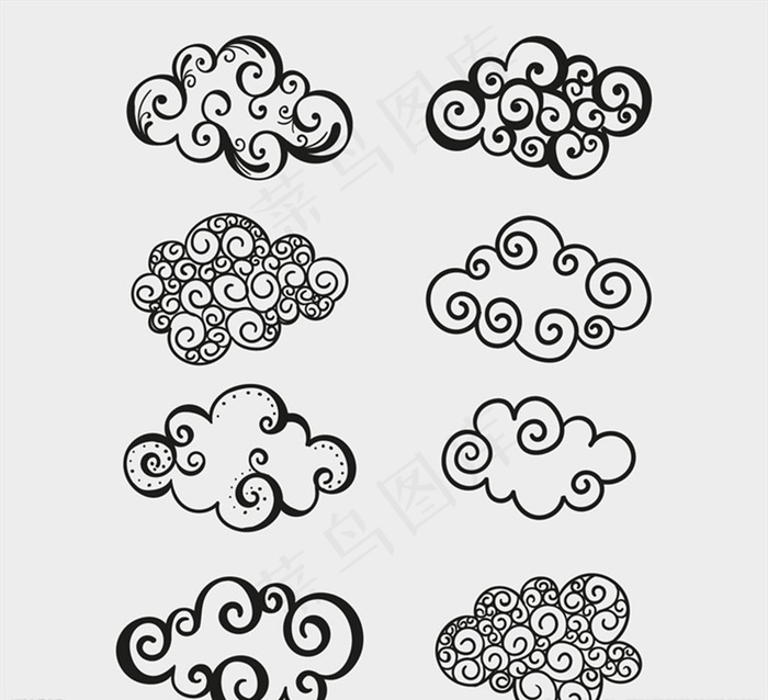 云朵云纹矢量图片