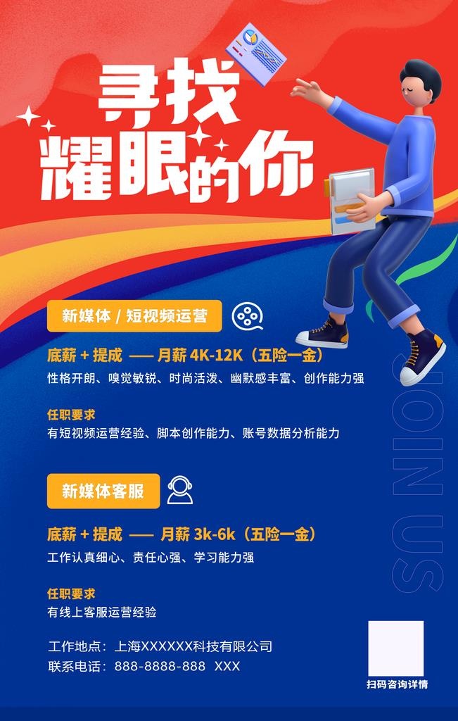 招聘图片(3543x5315)psd模版下载