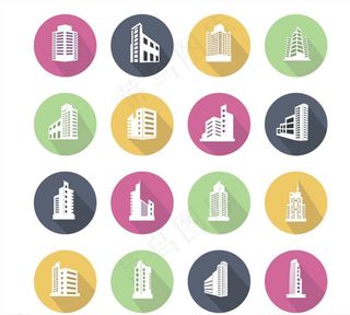 扁平化建筑图标图片