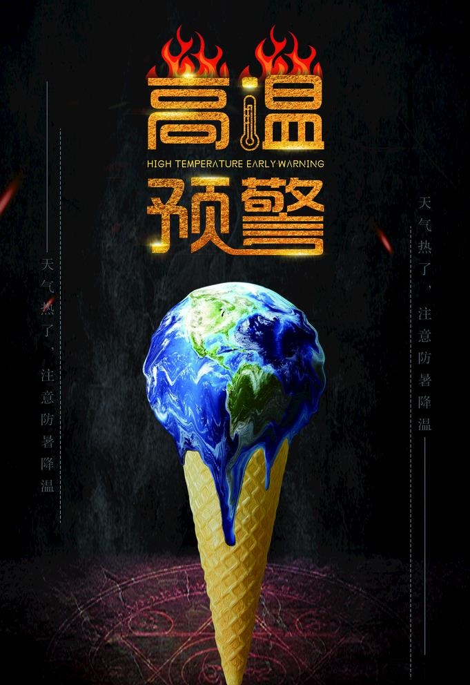 夏季防暑海报图片(3534x5315)psd模版下载