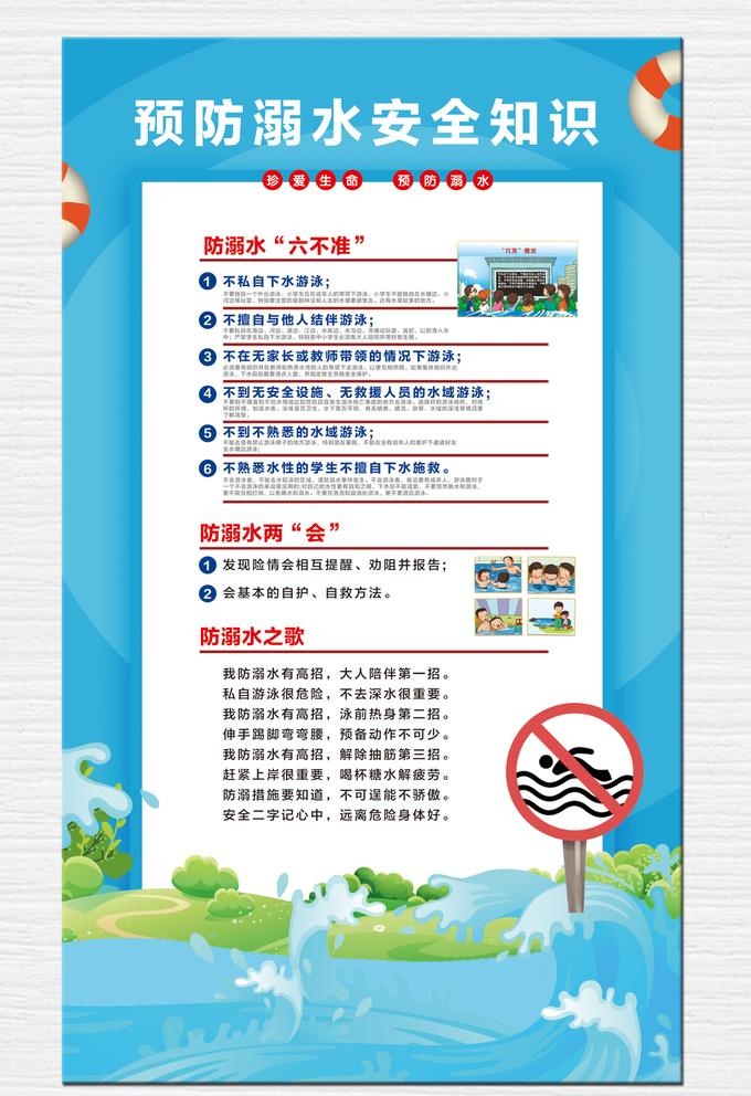 防溺水安全知识图片cdr矢量模版下载