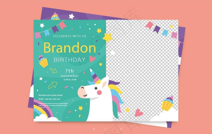 儿童生日卡设计 图片