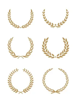 金色麦穗橄榄枝徽章图片