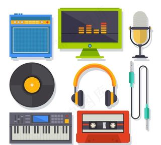 彩色音乐工作室设备图片