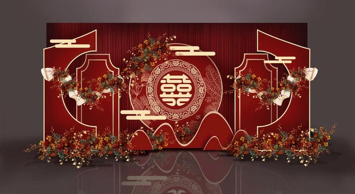 中式婚礼 图片(2341x4647)psd模版下载