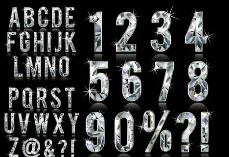 钻石字母数字图片