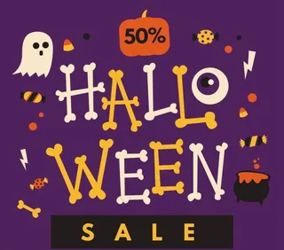 万圣节半价促销图片