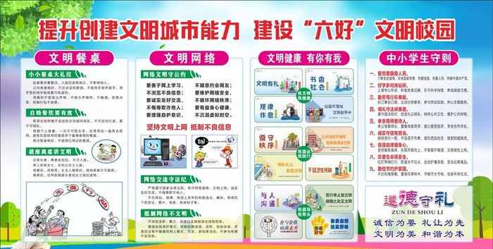 学校创文宣传栏图片cdr矢量模版下载