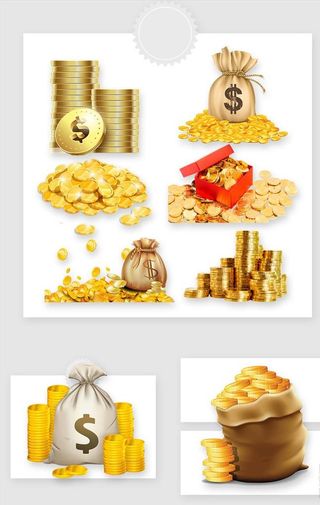 金色钱币金币储蓄元素素材图片