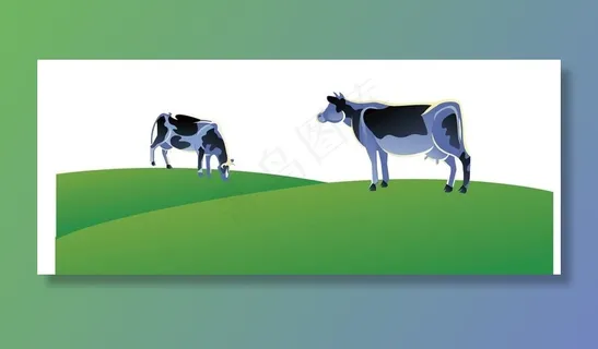 奶牛草地图片