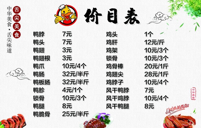 卤味价格表图片(3543x2362)