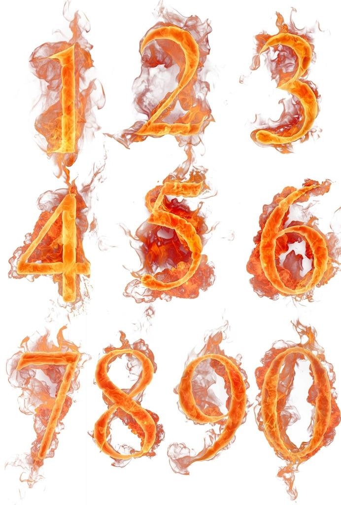 火焰数字图片(2480x3508)psd模版下载