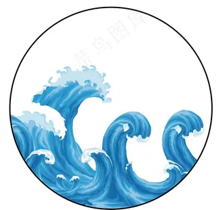 海浪卡通素材漫画圆圈图片