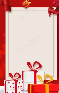 红色礼品礼盒复古喜庆背景素材图片