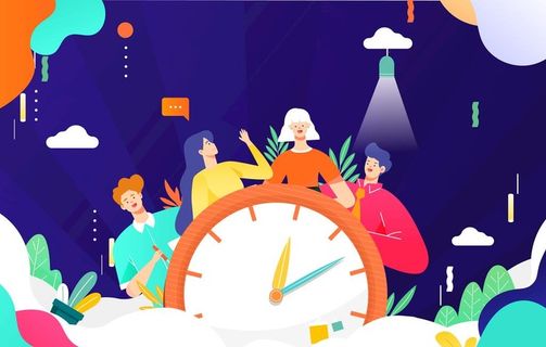 工作学习讨论倒计时矢量素材图片