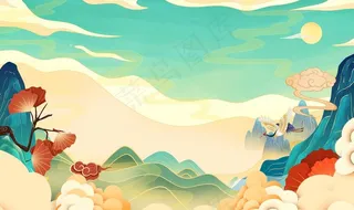 国潮风背景图片