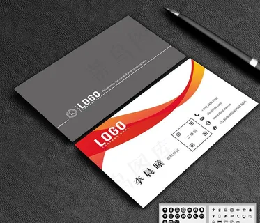 科技炫彩名片图片