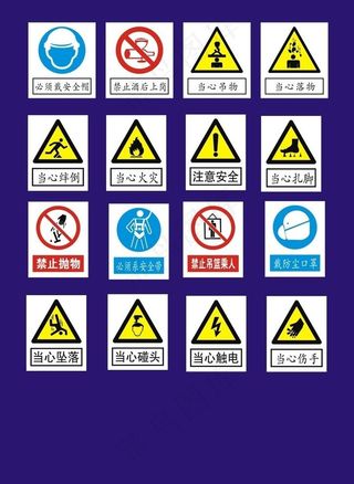 建筑工地安全警示牌标志图片