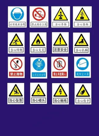 建筑工地安全警示牌标志图片