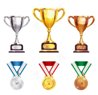 奖杯奖牌插画图片