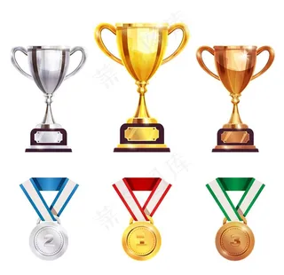 奖杯奖牌插画图片