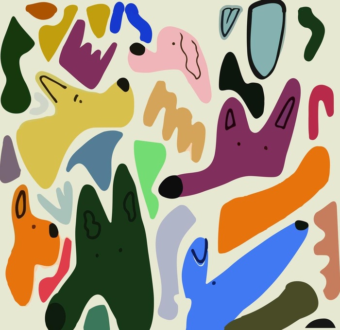 抽象卡通动物底纹图片