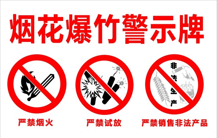烟花爆竹警示牌图片(2835x1890)psd模版下载