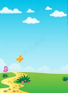 卡通蓝天白云背景图片