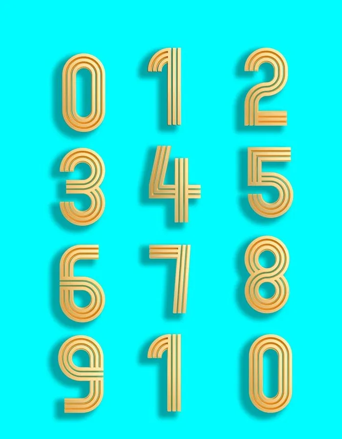 金属特效数字图片(1980x2618)psd模版下载