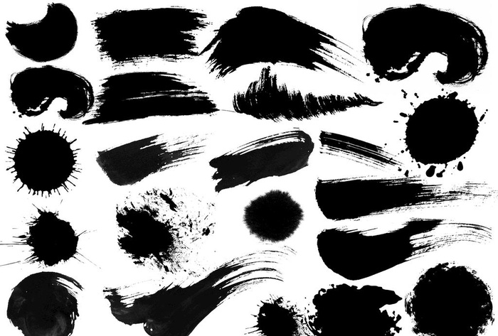 豪放毛笔笔触图片