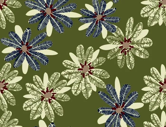 抽象花 手绘花型  服装印花图片