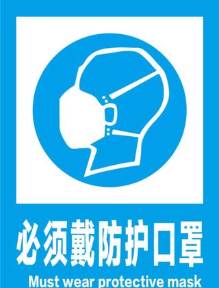 必须戴防护口罩安全标识牌警示牌图片